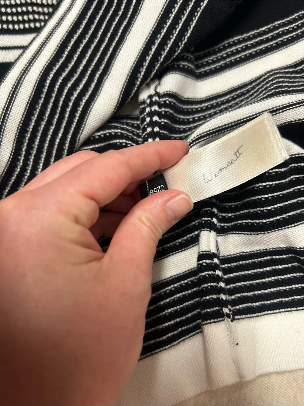 Kate Spade 100% Cotton Black and White Stripe Knit Dress Preppy Old Money